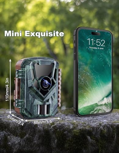 KJK Trail Camera 36MP 2.7K, Mini Game Camera with Night Vision 0.1s Trigger Time Motion Activated 130°Wide-Angle, Waterproof Trail Cam with 2.0” HD TFT Screen, Hunting Camera for Wildlife Monitoring