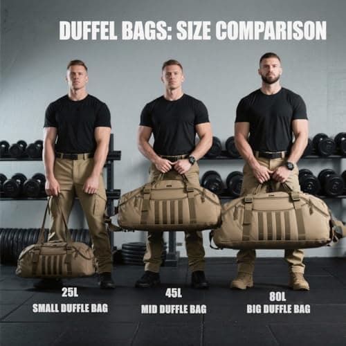 Miramrax Travel Duffle Bag Backpack for Men - Large Tactical Bags Weekender Gym Bag for Overnight Traveling Military Workout Deployment Sports (Coyote, 80L)