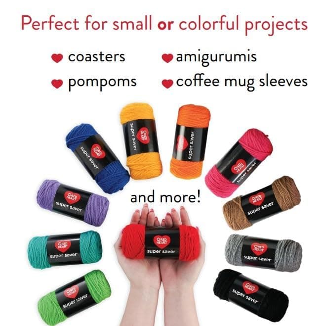 Red Heart Super Saver Super Yarn Craft Kit for Crochet & Knitting & Amigurumi Projects
