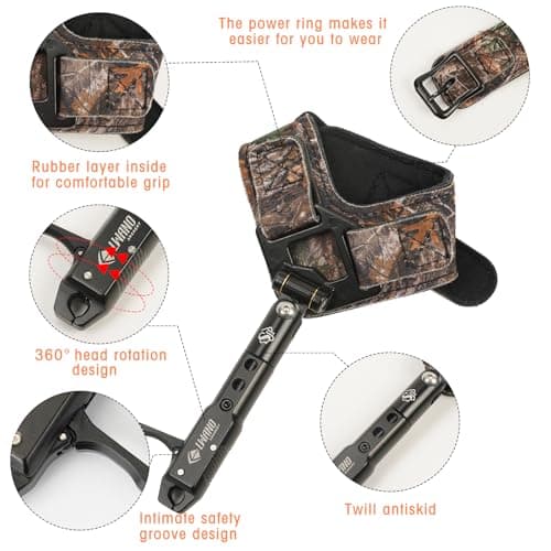 LWANO Archery Compound Bow Release Aids Trigger 360° Adjustable Wristband Release Aids for Adults Youth Kids Hunting Shooting Accessories