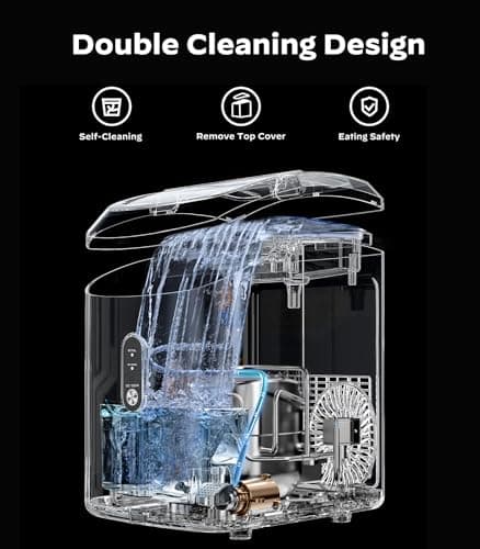 Nugget Ice Maker Countertop, Silonn Chewable Pellet Ice Machine with Self-Cleanin Function, 36lbs/24H Portable Ice Makers for Home Kitchen Officce, Black