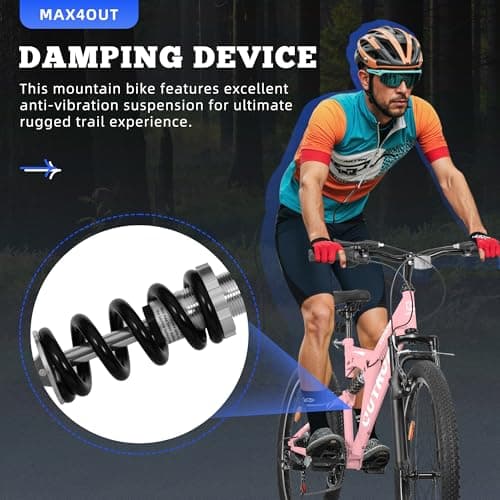 26 inch Mountain Bike Dual Full Suspension, Outdoor Hybrid Bikes,7-Speed/High-Carbon Steel, for Men Women Adult, MTB Bicycle with Suspension Fork,Sleek Colors