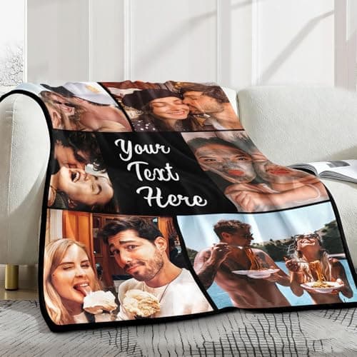 Yofair Ships Next Day, Custom Blanket with Picture Soft Fleece Throw Blanket Anniversary Couple Gifts Personalized Photo Blankets Birthday Gifts for Women Boyfriend Girlfriend Wife Husband B0FM3VF654