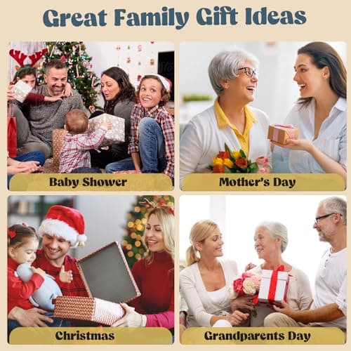 Bixinyo Family Handprint Kit with Light, Baby Hand and Footprint Keepsake Wooden Frame, Family Gifts for Mom, New Parents, Mother's Day, Adoption Gifts, 5 Non-Toxic Paints (Light, Maroon) B0GQGTNBSD