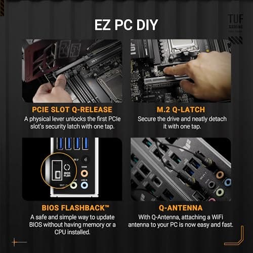 ASUS TUF Gaming B850-PLUS WiFi AMD AM5 B850 ATX Motherboard, 14+2+1 80A Stages, AI Ready, DDR5, PCIe 5.0, 3X M.2, Wi-Fi 7, 2.5Gb LAN, DisplayPort, HDMI™, USB 10Gbps & 20Gbps Type-C®, BIOS Flashback™