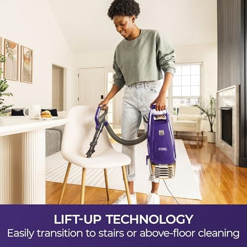 Kenmore BU4018 Intuition Bagged Upright Vacuum Lift-Up Carpet Cleaner 2-Motor Power Suction with HEPA Filter,3-in-1 Combination, Upholstery Tool for Hardwood Floor, Pet Hair, Purple