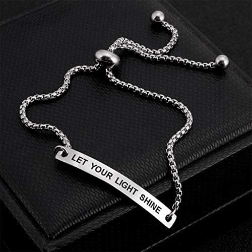 SOUSYOKYOSAM Women Bracelets for Women, Stainless Steel Inspiration Motivational Jewelry Gifts for Girl B07SLKDT79