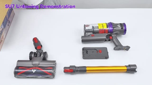 Coovy SU7 Cordless Vacuum Cleaner 580W 50Kpa 80 Minutes Runtime Stick Vacuum with Touch Screen Anti-Tangle Wireless Powerful Lightweight LED Vac for Home Pet Hair Carpet Hardwood, Gold