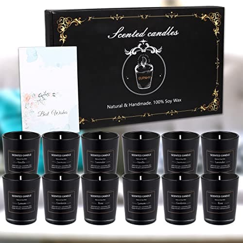 12 Pack Scented Candles Gift Set 2.5oz Strong Fragrance Aromatherapy Jar Candle Set Soy Wax Decorative Candles for Home Scented Candles Best Gifts for Women. B09MBW7JGL