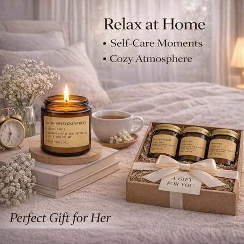8 Pack Candles for Home Scented,Aromatherapy Jar Candle Gifts for Women, Natural Soy Wax Amber Candle Set, Scented Candles Set for Birthday Valentine Mother's Christmas Day Present