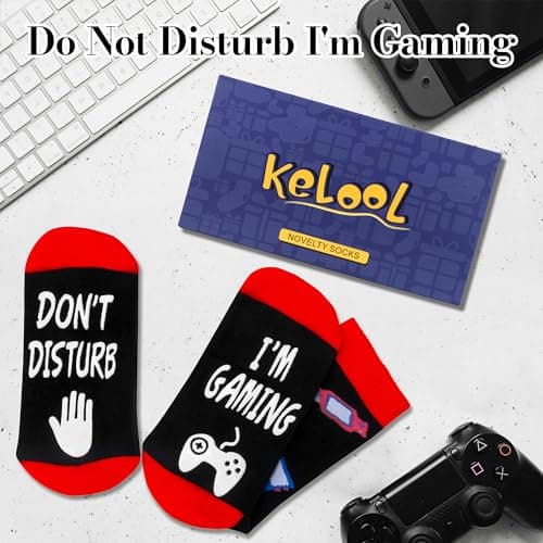Do Not Disturb I'm Gaming Socks,Men Gifts for Men Teen Boys Dad Him Son Fathers,Valentines Christmas Stocking Stuffers