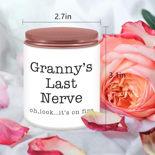 Homsolver Granny Gifts,Gifts for Grandma from Granddaughter Grandson, Christmas, Birthday, Mother and Grandparents Day, Scented Candles, Granny’s Last Nerve B0H44HNW9R