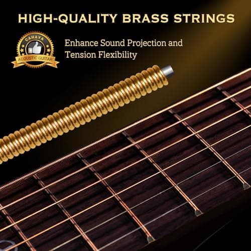 CAHAYA Acoustic Guitar For Beginner 41-inch - Full Size Wood Guitar Kit for Kids and Adults with Guitar bag Brass strings Capo String Pick and Clean Cloth for Gift CY0353