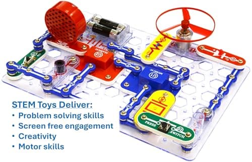 Build 100+ STEM projects with 28 snap-together parts and a full-color project manual SNAP CIRCUITS Jr. SC-100 STEM Electronics Kit, 100+ Projects, Ages 8+ B00008BFZH