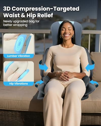 COMFIER Shiatsu Neck & Back Massager with Heat, Full Back Coverage Massage Chair Pad with 4D Kneading & Adjustable Neck Nodes, Waist & Hip Compression, Mother Day Gift for Mom