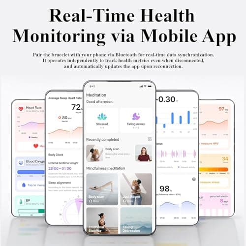 Smart Bracelet,Health and Fitness Tracker,24/7 Heart Monitor & Sleep Tracker, Multi-Sport Tracker Wristband with Free APP (Black)