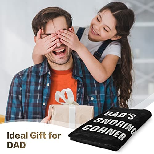 Niyewsor Blanket Gifts for Dad, Funny Dad's Snoring Corner Blanket, Dad Birthday Gift from Daughter Son, Present for Father/Daddy/Stepdad on Fathers Day, Christmas, 60"x50"