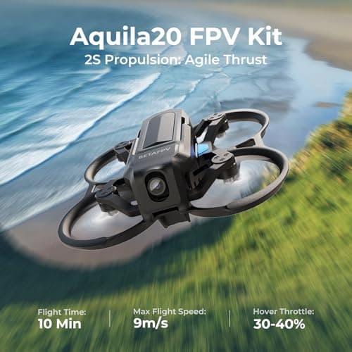 BETAFPV Aquila20 FPV Kit with Altitude Hold Stable Hover, LiteRadio 4 SE Radio Transmitter, VR04 FPV Goggles DVR Supported, 3 Modes 2S Propulsion System Drone RTF for FPV Beginner Fly Indoor Outdoor