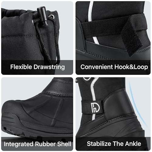 FREE SOLDIER Mens Snow Boots Insulated Waterproof Hiking Winter Shoes Nonslip Outdoor Ankle Cold Weather Boots with Warm Inner