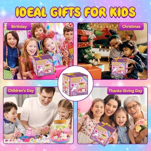 7july Unicorn Terrarium Crafts Kit for Kids-LED Night Light Up & Remote Unicorn Birthday Gifts Toys for Girls Ages5 6 7 8 9 10 Year Old-Christmas Gifts for Girls B0C88YHZMJ