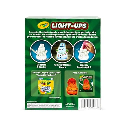 Crayola Light-Ups - Snowman, Light Up Snowman Toy, Christmas Gift for Grandkids & Kids, Reusable Coloring Craft Toy, Decoration for Indoors, Stocking Stuffers B0CRBKBZNH