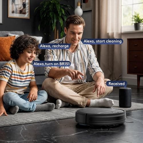 Robot Vacuum and Mop Combo, 2-in-1 Robot Vacuum Cleaner, Perfect for Pet Hair, Hard Floor and Carpet, Anti-Bump, Anti-Fall, App, Voice and Remote Control