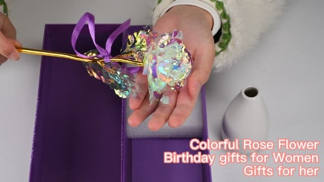 Tmacker Christmas Mom Gifts for Grandma Women-Artificial Rose Fake Flowers with Ceramic Vase, Birthday Gifts for Mom Wife Girlfriend Sister on Valentines Mothers Day Anniversary Thanksgiving Wedding