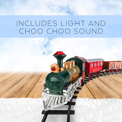 Electric Train Set for Kids Ages 4-8 | Train Set for Kids Ages 4-8 | Battery Powered Trains Sets with Lights & Sounds, Steam Locomotive Engine, Horses & Tracks - Classic Railway Toy Gift
