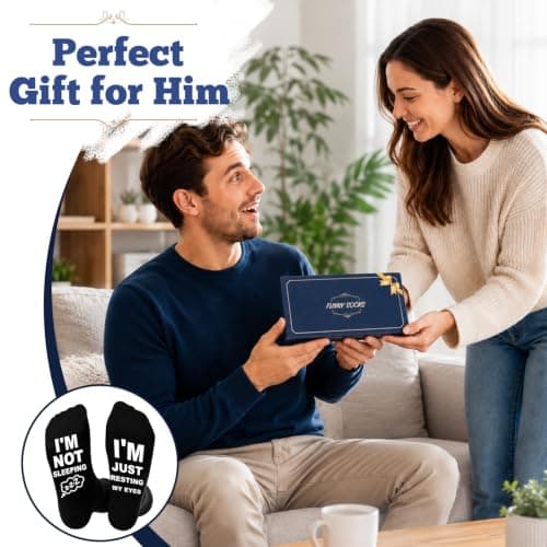 Personalized Fathers Day Gift for Dad Husband, Christmas Stocking Stuffers for Men; Comfortable and Soft Novelty socks Niorasen Birthday Gifts for Men Husband Gamer Teen Boys, Cotton Funny Socks B0D5LZSVSV