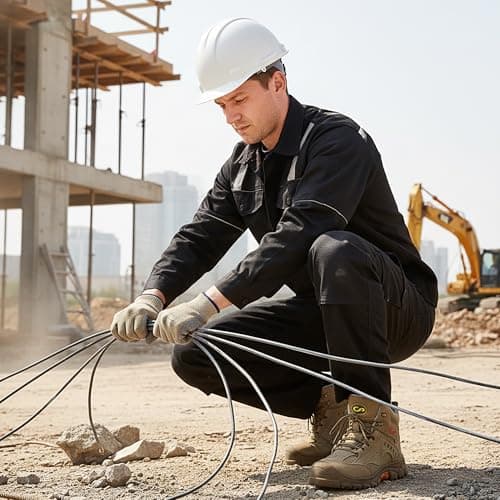 Ablanczoom Work Boots for Men Steel Toe - Construction Footwear Slip Resistant Comfortable Breathable Durable Safety Boot