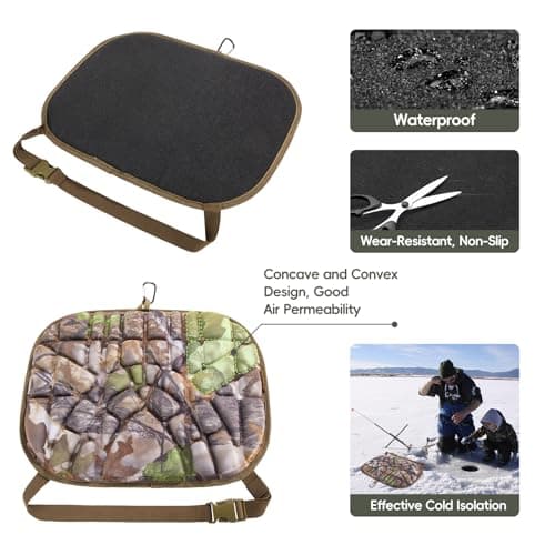 BLISSWILL Hunting seat Cushion，Stadium Cushion，100% Memory Foam Silent Lightweight for Camping, Hunting, Fishing，Camping，Outdoor