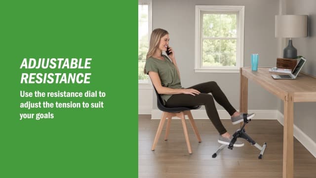 Under Desk Exercise Bike Pedal Exerciser – Mini Stationary Cycle with Adjustable Resistance, Calorie Tracker & Foldable Design – Compact Pedal Machine for Home, Office, or Physical Therapy by Wakeman