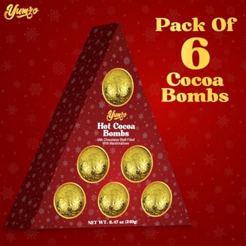 Chocolate Bombs Gift Set - 6 Pack - Cocoa Bombs Premium Hot Chocolate Bomb Filled with Marshmallows and Cocoa Mix - Makes 6 Large Servings - Gift Box.
