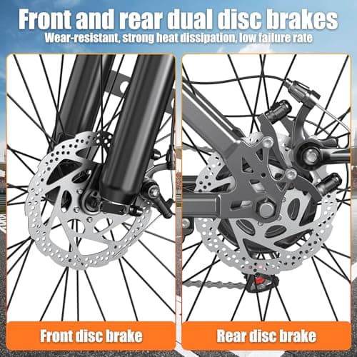 Electric Bike for Adults, 26" Commuter Ebikes with 7-Speed Gears, 25MPH Lightweight E Bike, 720W Peak Motor, 375Wh Removable Battery, 50 Miles Range, Electric Mountain Bicycle for All Terrain