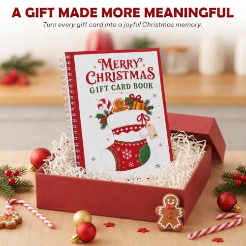 5x7 Inches Christmas Gift Card Book For Teens, Adults, Kids; Easy to Gift, Teen Girl Gifts Trendy Stuff, Stocking Stuffers Merry Christmas Gift Card Book For Teens, Adults - 24 Pages Gift Card Book B0HBPYN1SW