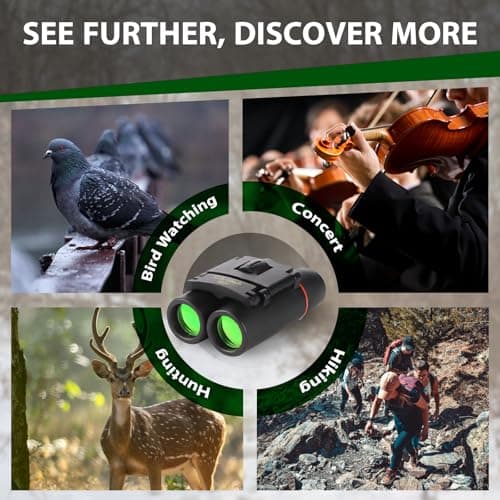 Binoculars for Adults and Kids, High Powered Portable & Compact Binoculars, for Bird Watching, Cruise Ship, Travel, Hunting Essentials (Black, 8×21)