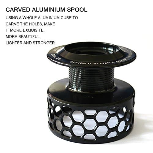 Fishdrops Spinning Fishing Reels 12+1BB Ultra Lightweight Carved Aluminum Spool Reels Affordable Smooth Spinning Reels