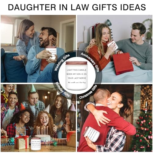 Homsolver Daughter in Law Gifts, Birthday Christmas Anniversary Wedding Gifts for Daughter from Mother Father in Law, Funny Sons Girlfriend, Future Daughter-in-Law Lavender Candle Gift from Mom Dad