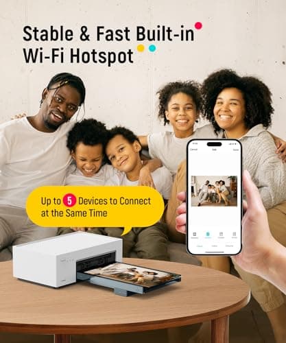 Liene M100 4x6'' Photo Printer, Phone Printer 100 Sheets & 3 Cartridges, Full-Color Photo, Portable Instant Photo Printer for iPhone Android, Thermal Dye Sublimation, Wi-Fi Picture Printer 100 Papers B09XHYNHB2