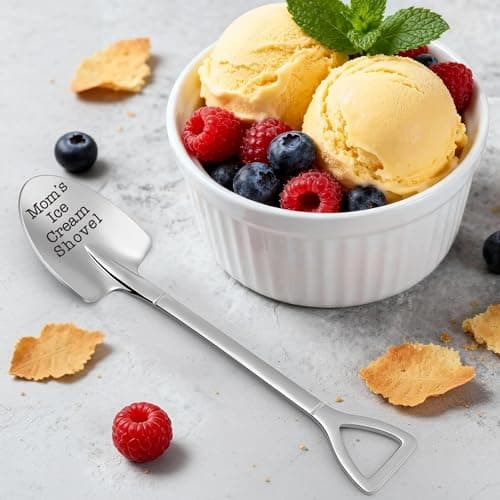 Funny Mom's Ice Cream Shovel Spoon Birthday Gifts for Mama Mommy Mother-in-law Gift Mothers Day Presents for Ice Cream Lover Mom Gift from Daughter/Son, Mom Christmas Stocking Stuffers Engraved Spoon B0G2XQR5GB