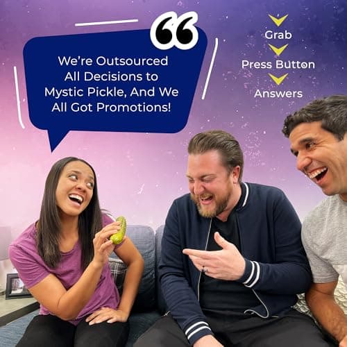 Mystic Pickle - Magic Fortune Teller with +100 Witty Responses - Unveiling The Briny Secrets of The Universe - Endless Entertainment with Friends, Family, Classroom Students - Best Novelty Gag Gift!