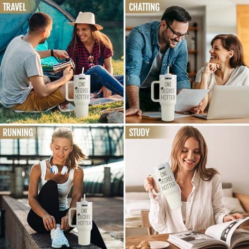 Graduation Gifts for Her, Him - 40 oz Insulated Tumbler - 2025 Funny College, Masters Degree, Phd Graduation Gifts for Women Men - One Degree Hotter - Stainless Steel Travel Cup with Lid & Straw 40 oz