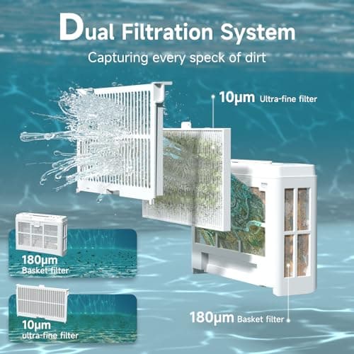 WYBOT C2 Cordless Robotic Pool Cleaner, Dual Filtration, Pool Vacumm Robot for Wall & Waterline Cleaning, Up to 180 Mins Runtime & Scheduling, Smart Navigation, for Inground/Above-Ground Pools