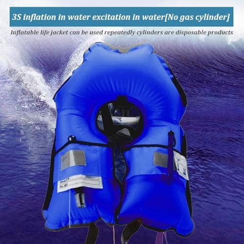 3-Pack 150N Automatic Inflatable Life Jacket – Adjustable Nylon Swim Vest with CO2 Inflation, Reflective Strips & Safety Buckle