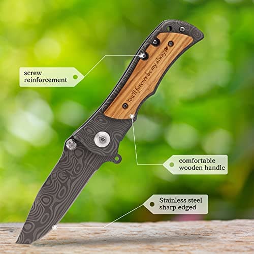 ZENNLAB Moblade Engraved Pocket Knife for Men - You'll Be My Always - Boyfriend Husband Birthday Gift, Anniversary Present for Him