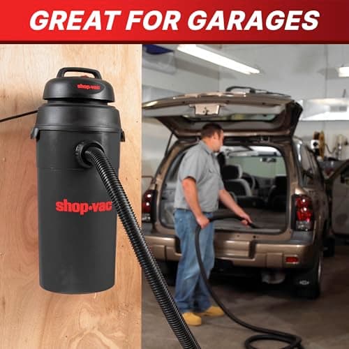 Shop-Vac 9522205 5 Gallon 5.5 Peak HP Hangup Wet/Dry Vacuum, 1.25 Inch Diameter x 18 Foot Hose, 6 Foot Cord, Wall Mount Included, Ideal for Garage, Workshop & Home
