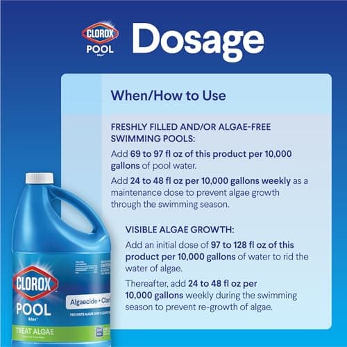 Clorox® Pool&Spa™ Swimming Pool Algaecide and Clarifier, Prevents and Treats Pool Algae, Clears Water, 128 Fl Oz (Pack of 1)