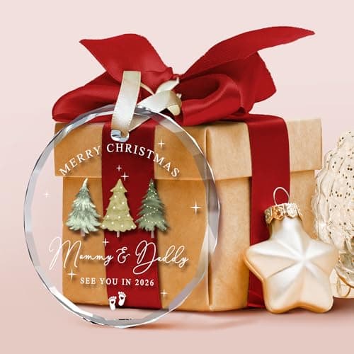 Gifts for New Parents - Expecting Parents to Be Unique Gifts - Baby Pregnancy Announcement Gift Ideas for Husband, Family - Glass Christmas Pregnancy Announcement Ornament 2026