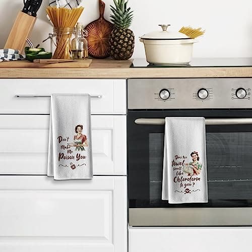 Kitchen Towels,Funny Joked Themed Dishcloth,16 * 24,2Pack,Microfiber Bar Towel,Hilarious Hand Towels,High Absorbent Dish Towels,Best Gifts for Hostess New Home Mom Women Housewarming