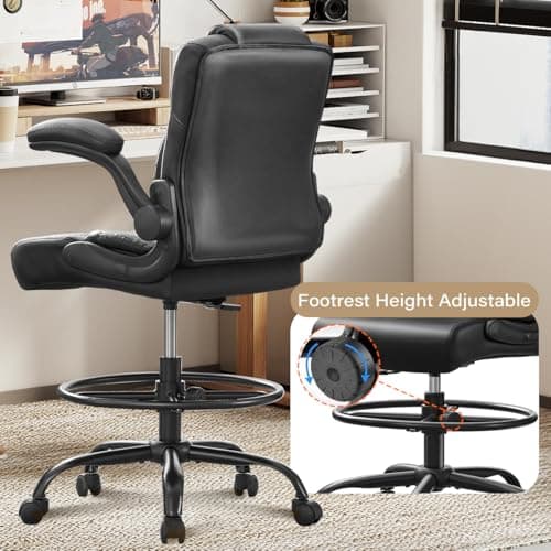 BOSMILLER Drafting Chair,Tall Office Chair for Standing Desk with Adjustable Height,Counter Computer Chairs with Footrest for Home,Drawing or Counter Height Use
